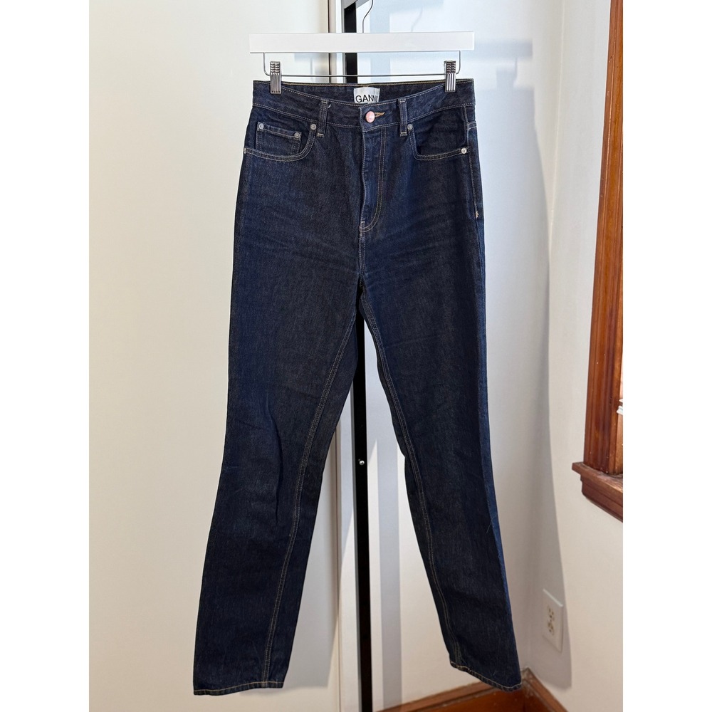 GANNI Swigy Barrel Jeans – 28W x‎ 34L – Dark Blue Rinse